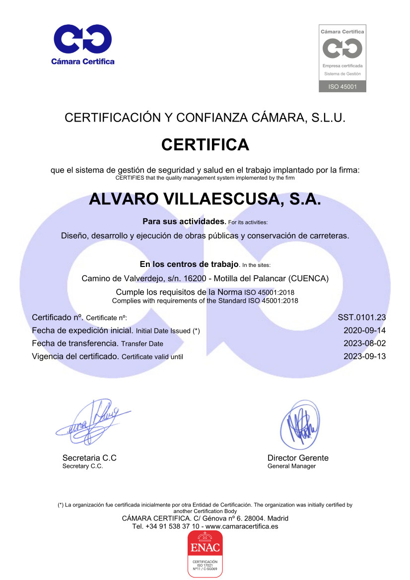 Certificad ISO 45001